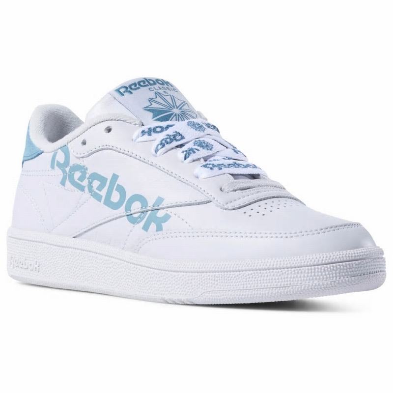 Tenisi Reebok Club C 85 Dama Albi/Albastri Romania NB9513PN